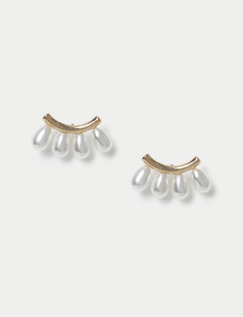 PER UNA pearl effect stud earrings 20mm, imported from the UK
