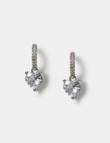 M&S platinum plated heart drop earrings 18mm - British product