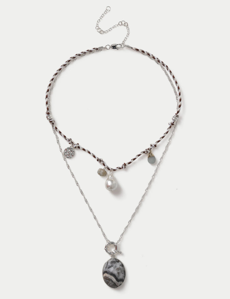 M&S cord multirow necklace (British brand)