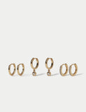 M&S 14ct gold plated pearl earrings 3-pack - British product