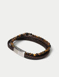 Leather and natural stone bracelet from a British brand