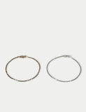 Chain bracelet 2 pack real leather natural stones, imported from UK