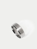 Stainless steel brushed band ring, UK style - British product