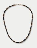 Natural stone bead necklace with resin and brass (British brand)
