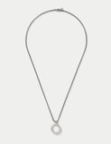 Stainless steel open pendant necklace with clasp fastening, UK version