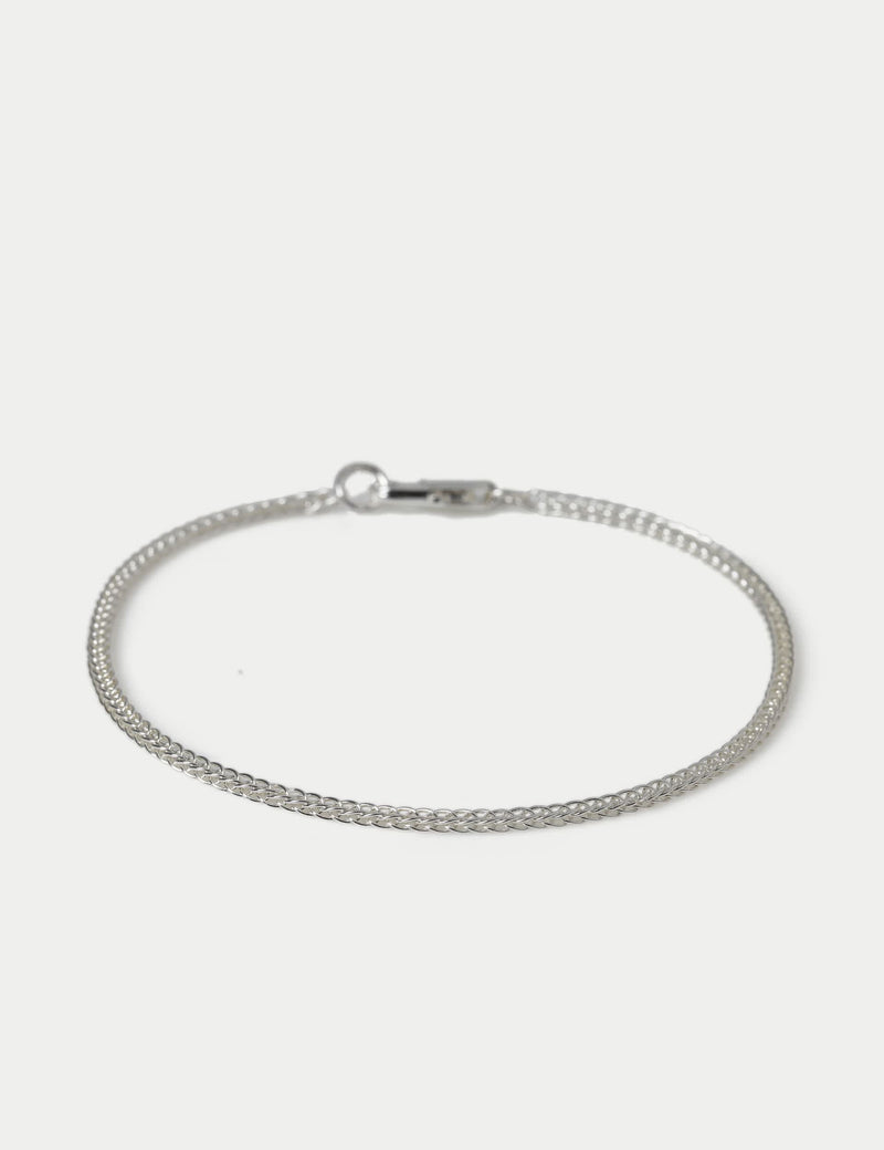 Thin chain bracelet real leather stainless steel - British product