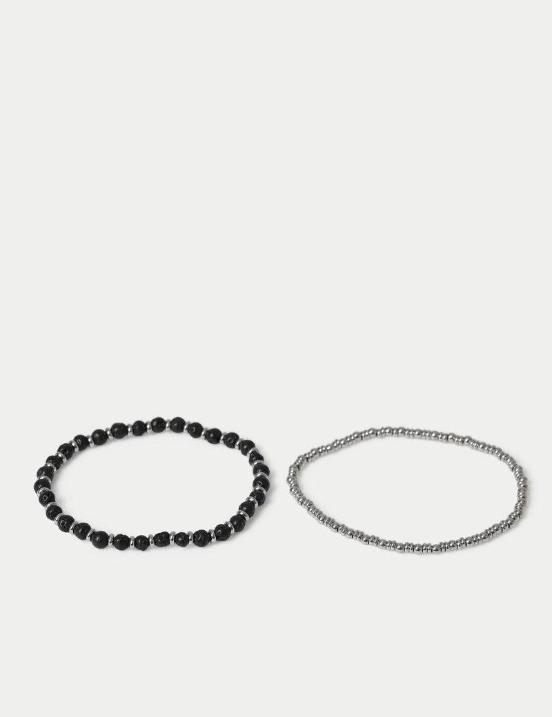Lava stretch bracelet 2 pack with natural stone, imported from the UK