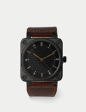 brown leather square watch - British product