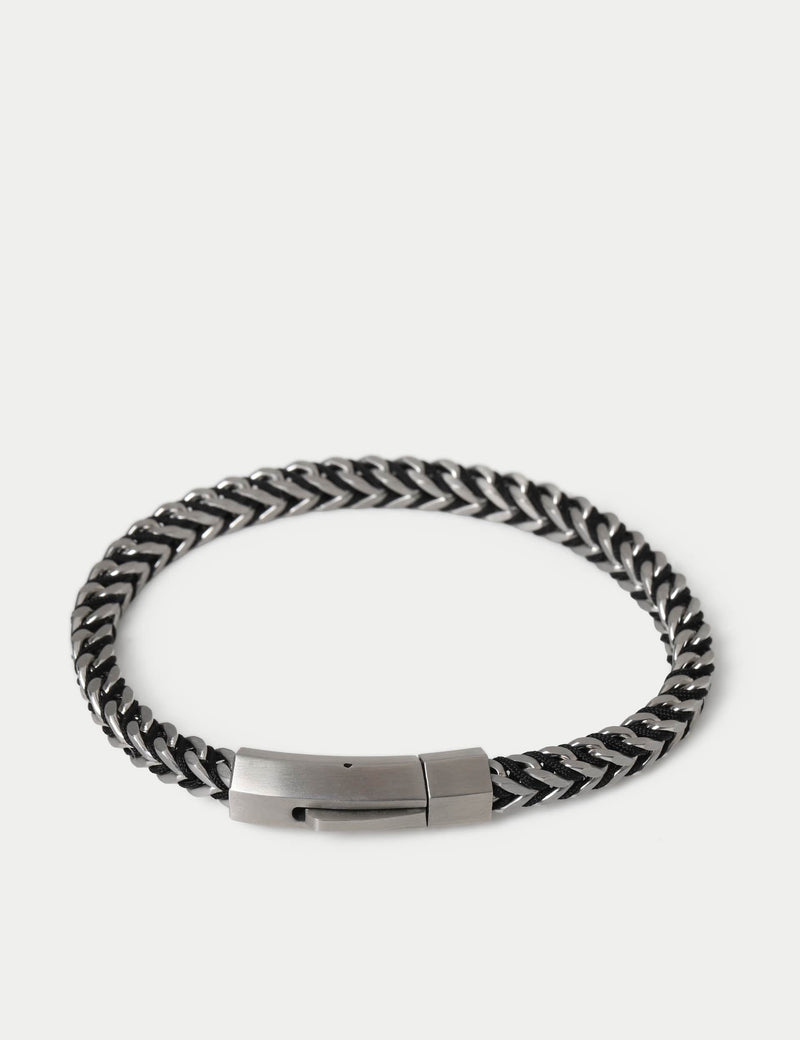 Stainless steel cord and chain bracelet with magnet fastening - British product