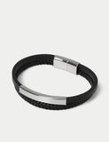 Genuine leather double row bracelet with magnetic fastening, UK version