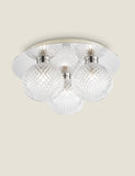 Laura Ashley Prague faceted glass flush ceiling light, imported from the UK