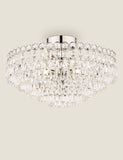 Laura Ashley Enid glass chandelier with crystals and nickel frame, UK version
