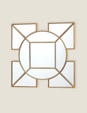 Lyshia Art Deco wall mirror with gold-tone finish, UK version