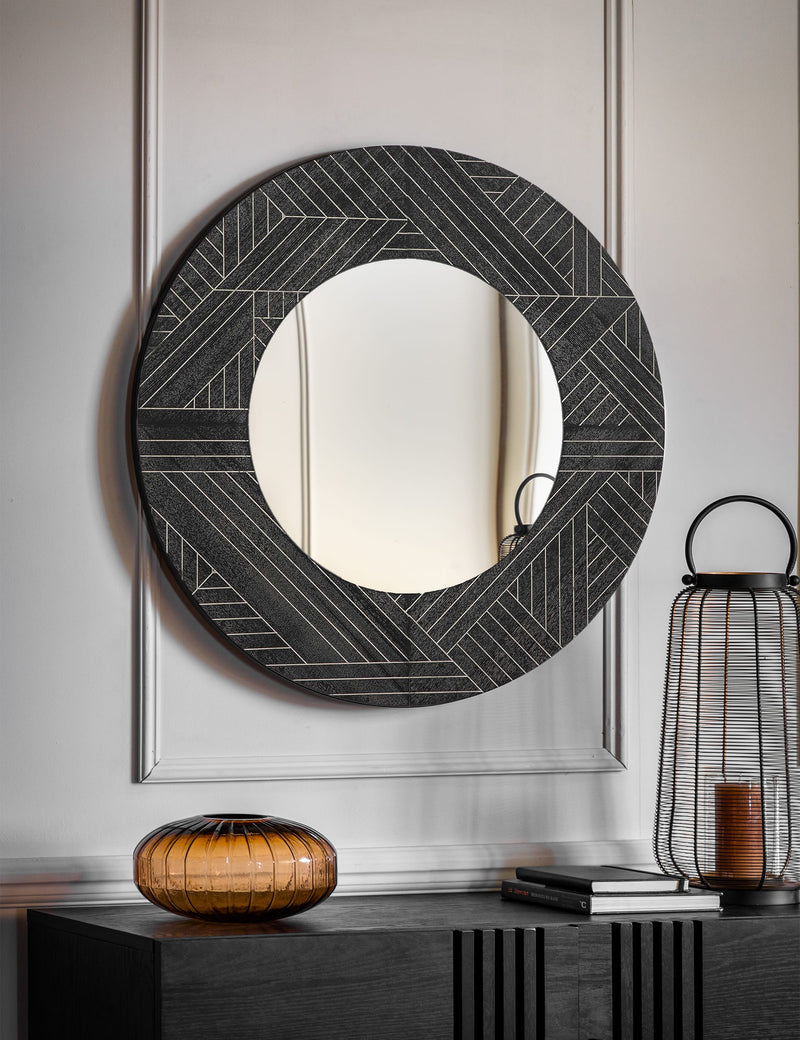 Gallery Direct Kakuda round wall mirror 90cm (British brand)