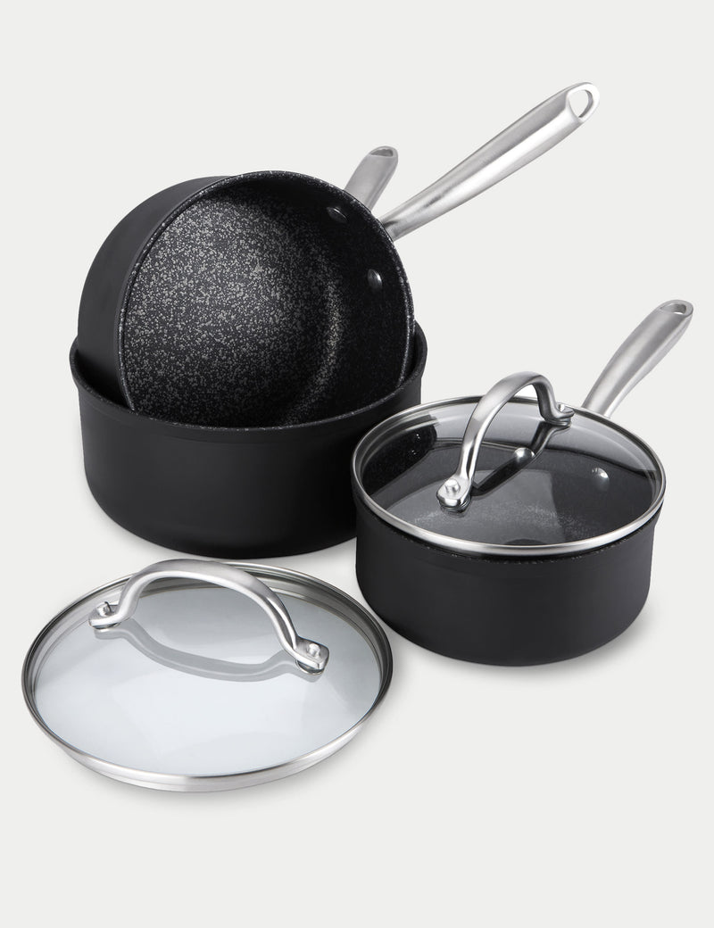 Prestige Scratch Guard Non Stick Saucepan Set of 3 (British brand)