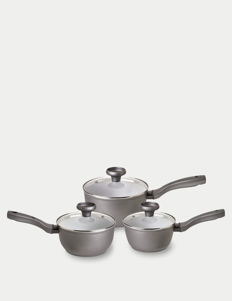 Prestige Earth Pan non-stick saucepan set of 3 - British product