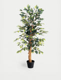 Blooming Artificial 4ft artificial ficus tree in pot, imported from the UK