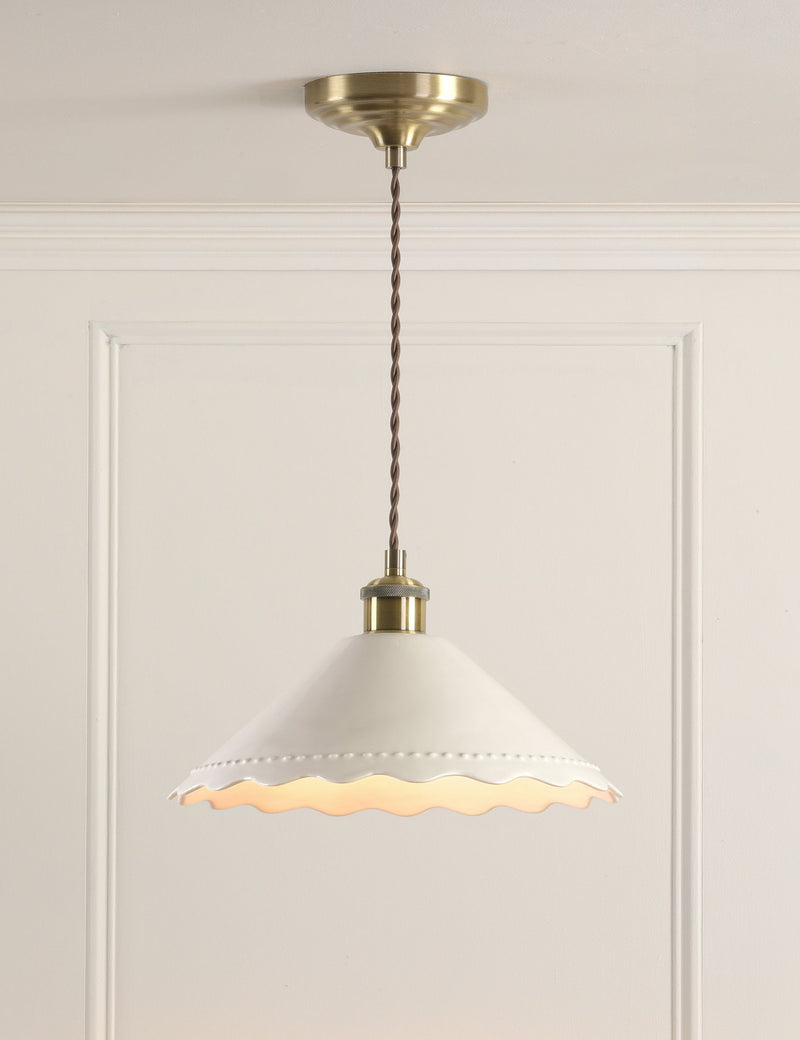 Laura Ashley Daws ceramic scallop pendant light (British brand)