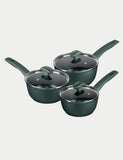 Prestige 3-piece non-stick saucepans with glass lids - British product