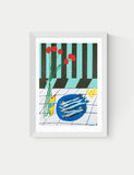 East End Prints striped sardines framed art (British brand)