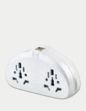 Travel adapter with twin sockets and USB ports for European use (British brand)