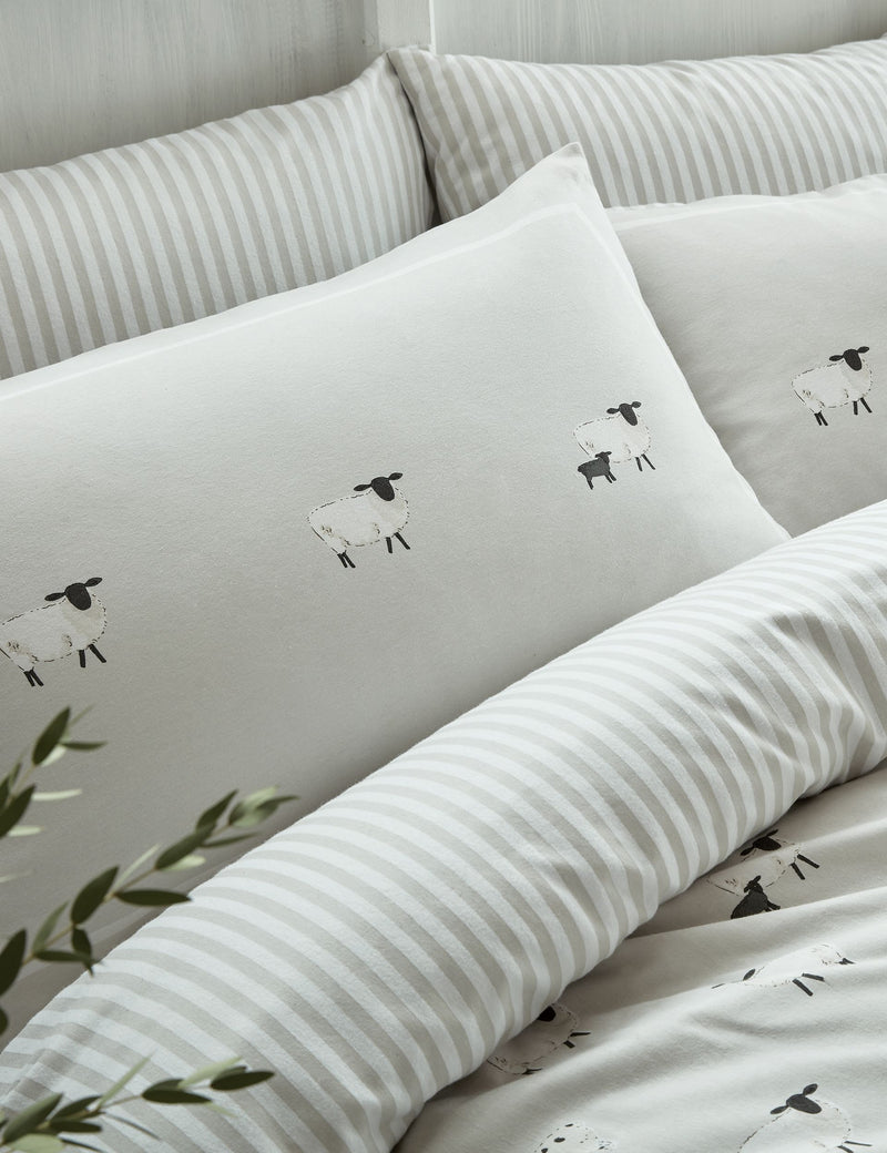 Sophie Allport brushed cotton sheep print pillowcases 2 pack - British product