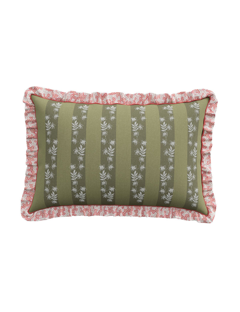 Chestnut Tree stripe frill square cushion, UK version