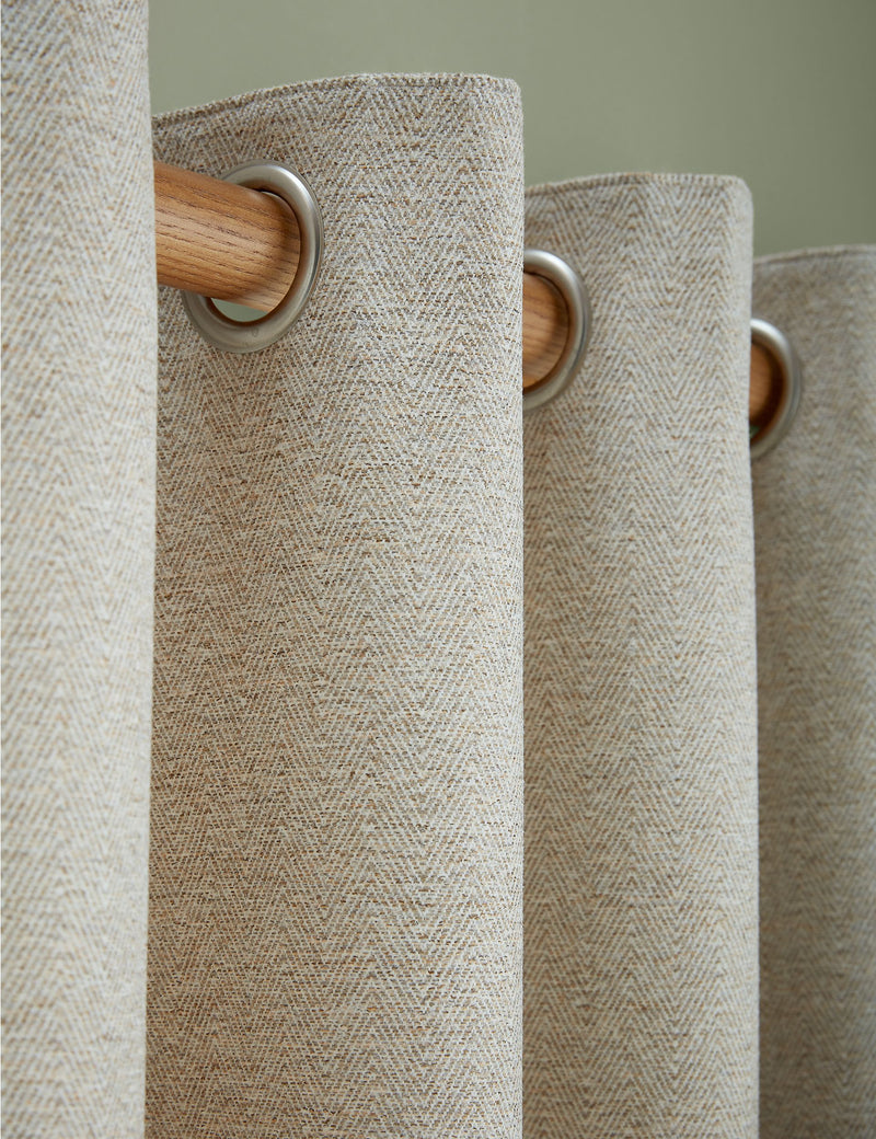 Laura Ashley Milbourne Herringbone Eyelet Curtains
