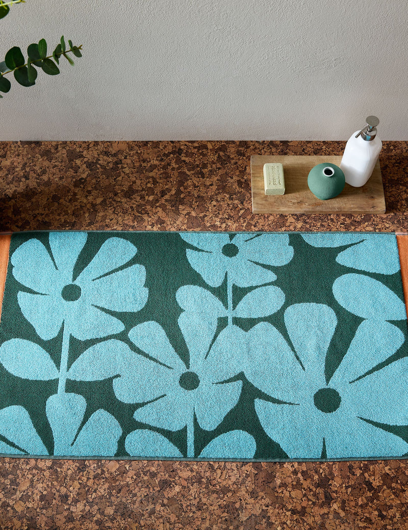 Orla Kiely Pure Cotton Wildflower Bath Mat 50cm x 90cm