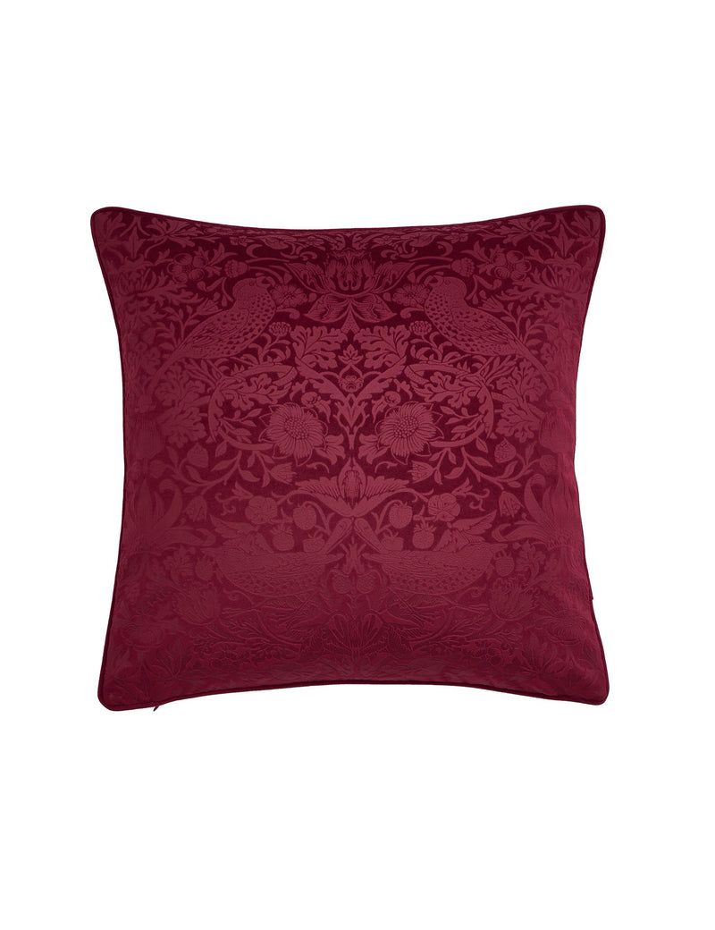 William Morris Strawberry Thief velvet cushion 50cm (British brand)