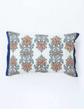 MM Linen pure cotton bolster cushion with embroidered motif, UK version