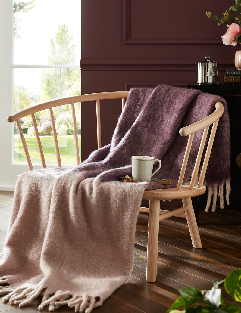 Laura Ashley Home Bronwen Throw with Wool Woven Throw Blanket 170 x 130 cm