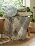 Laura Ashley pure cotton checked throw 150x200cm (British brand)