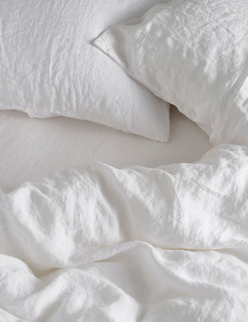 Bedfolk Pure Linen Washed Deep Fitted Sheet