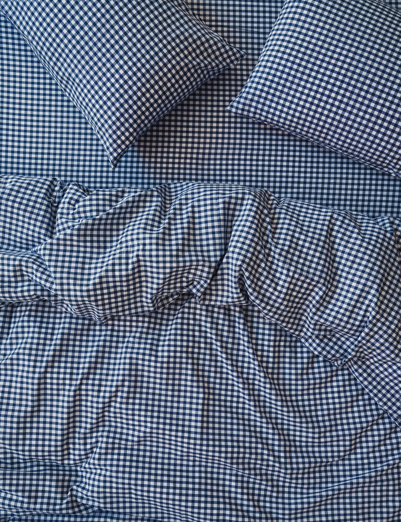 Piglet In Bed Washed Cotton Gingham Duvet Cover