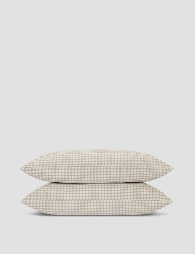 Piglet In Bed 2 Pack Pure Linen Gingham Pillowcases