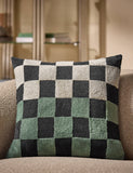 MADE bouclé checkerboard cushion 50cm, UK version