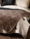 Rockett St George velvet leopard print tasselled throw (British brand)