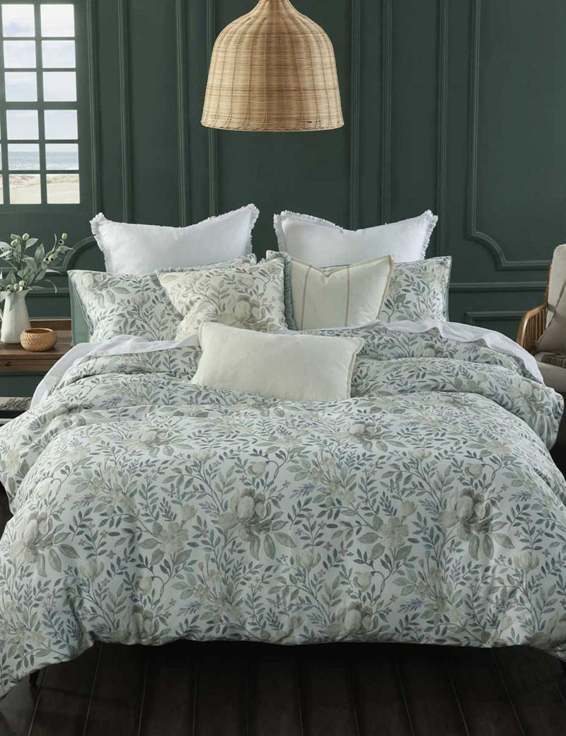 MM Linen pure cotton bedding set floral leaf design - British product