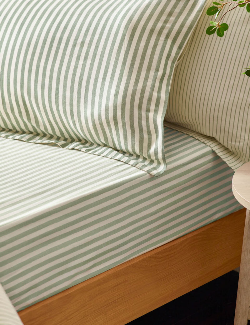 Yard 2 Pack Pure Cotton Hebden Stripe Pillowcases