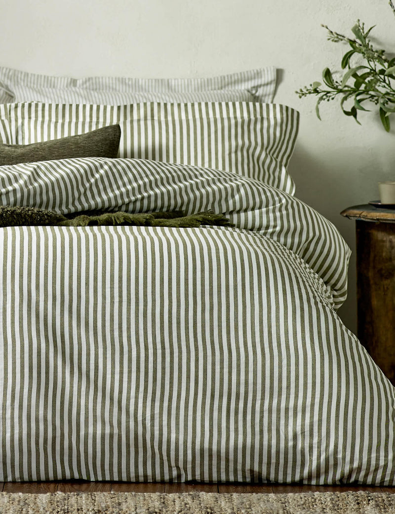 Yard 2 Pack Pure Cotton Hebden Stripe Pillowcases