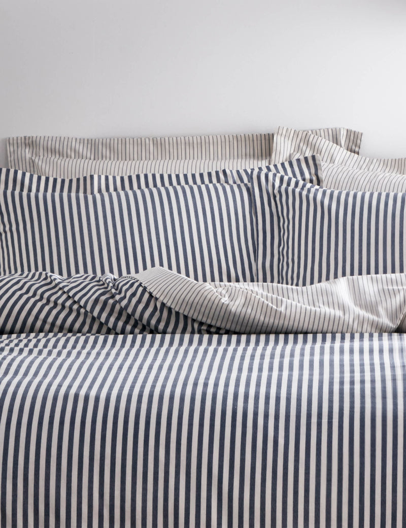 Yard Hebden Striped Cotton Reversible Bedding Set