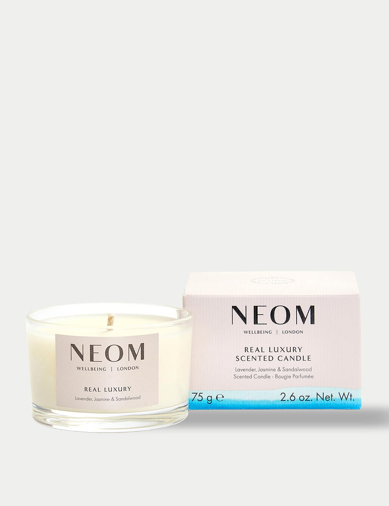 NEOM Real Luxury travel candle 75g, imported from the UK