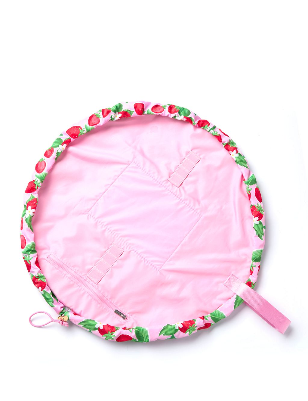 The Flat Lay Co. Drawstring Makeup Bag in Summer Strawberries GOODS M&S