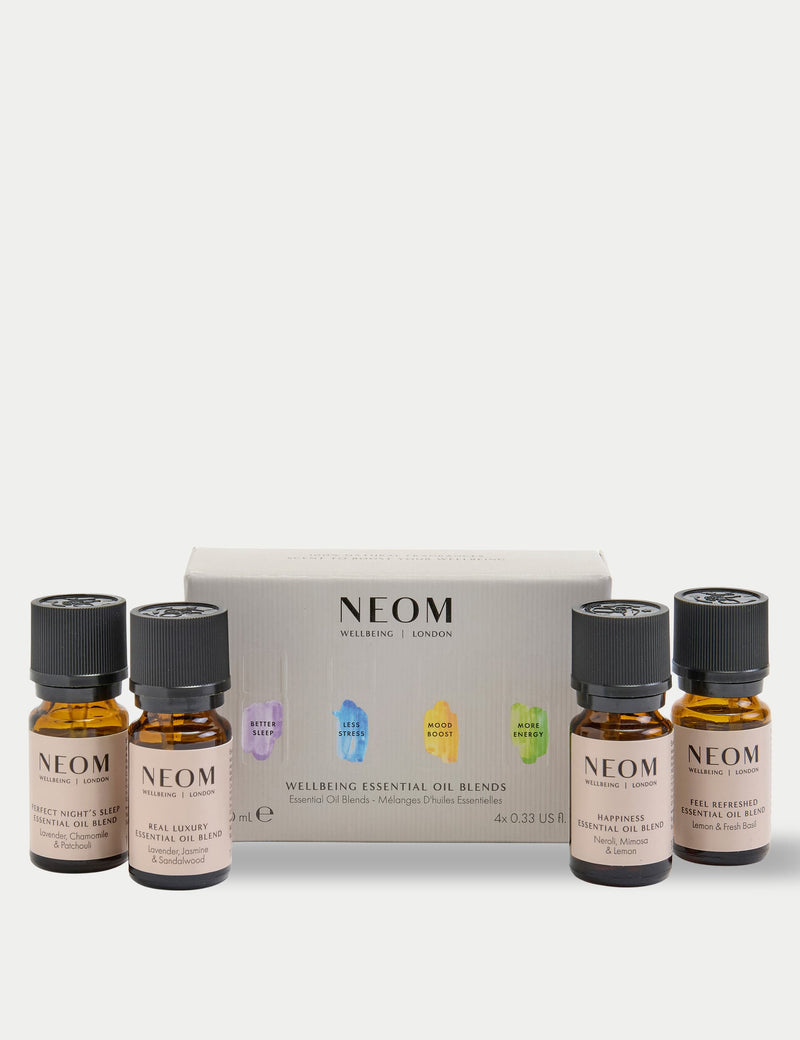NEOM essential oil collection wellbeing blend set 4x10ml - British product