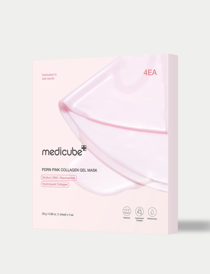 Medicube PDRN pink collagen gel mask 4 pack, imported from the UK