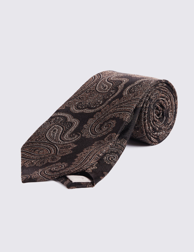 Moss paisley pure silk tie for men - British product