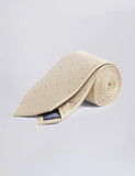 Moss pure silk tie with contrast micro-spot pattern - British product