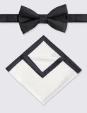 Moss textured bow tie and handkerchief set, UK version