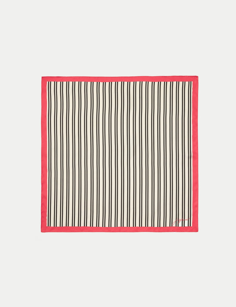 Jigsaw striped square silk scarf 60cm (British brand)